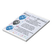 Son Poem - 21st Birthday Design Notitieblok (Linkerzijde)