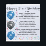 Son Poem - 21st Birthday Design Notitieblok<br><div class="desc">Een groot cadeau voor een zoon op zijn 21ste verjaardag</div>