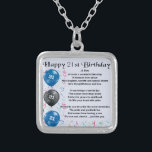 Son Poem - 21st Birthday Design Zilver Vergulden Ketting<br><div class="desc">Een groot cadeau voor een zoon op zijn 21ste verjaardag</div>