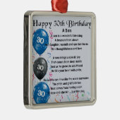 Son Poem - 30th Birthday Design Metalen Ornament (Rechts)