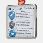 Son Poem - 30th Birthday Design Metalen Ornament (Links)