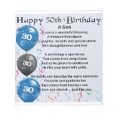 Son Poem - 30th Birthday Design Notitieblok (Voorkant)