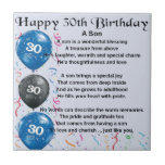 Son Poem - 30th Birthday Design Tegeltje<br><div class="desc">Een geweldig cadeau voor een zoon op zijn 30e verjaardag</div>