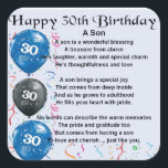 Son Poem - 30th Birthday Design Vierkante Sticker<br><div class="desc">Een geweldig cadeau voor een zoon op zijn 30e verjaardag</div>