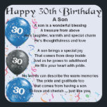 Son Poem - 30th Birthday Design Vierkante Sticker<br><div class="desc">Een geweldig cadeau voor een zoon op zijn 30e verjaardag</div>