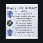 Son Poem - 40th Birthday Design Notitieblok<br><div class="desc">Een geweldig cadeau voor een zoon op zijn 40ste verjaardag</div>