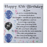 Son Poem - 40th Birthday Design Tegeltje<br><div class="desc">Een geweldig cadeau voor een zoon op zijn 40ste verjaardag</div>