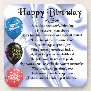Son Poem - Happy Birthday Bier Onderzetter
