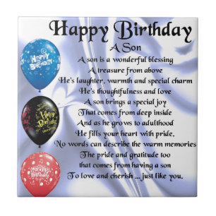 Son Poem - Happy Birthday Tegeltje