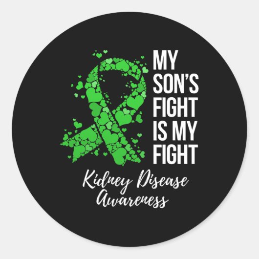 Son’s Fight is mijn strijd tegen nierziekte Ronde Sticker (Voorkant)