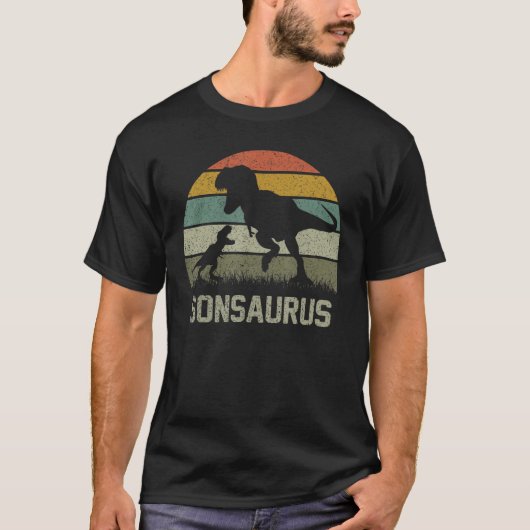 Son Saurus T Rex Dinosaur Sonsaurus Family Matchin T-shirt (Voorkant)