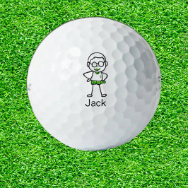 Son schattige doodle stick mensen golfballen
