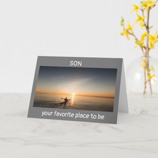 SON SPEELT UW BIRTHDAAG "UIT OP HET WATER"-KAART A KAART (Gele Bloem)