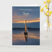 Son Sympathy with Serene Seascape Sailboat Kaart (Gele Bloem)