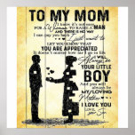 Son To Mom Gift | Special Gift For Family Poster<br><div class="desc">It's a personalized perfect gift for your mom, your mama, your mommy, your mother, your parents, your grandma. It's ideal gifts for all seasons. These products are great for a picnic at the park, snuggling while watching TV, relaxing on the sofa, wall decoration for home or as a stylish bedspread....</div>