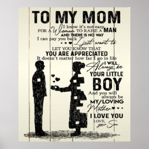 Son To Mom Vertical Poster Lovely Gift