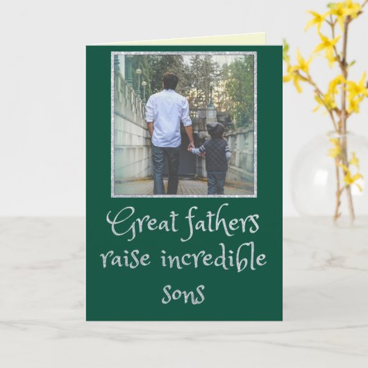 Son Vaderdag Glitter-fotokaart Kaart (Gele Bloem)