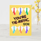 Son Vaderdag Stropdas-verharde Shirten en Stropdas Kaart (Gele Bloem)