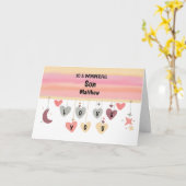 Son Valentijn Harten Moon Stars Kaart (Gele Bloem)