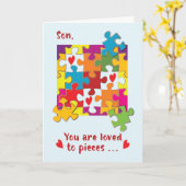 Son Valentine Puzzle Love to Pieces Kaart (Gele Bloem)