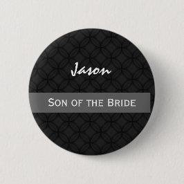 SON VAN DE BRIDE Wedding Black and White Ronde Button 5,7 Cm