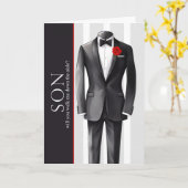 Son Walk Me Down the Aisle Wedding Request Kaart (Gele Bloem)