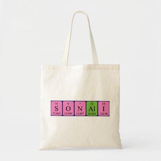 Sonali periodieke tabel naam canvas tas (Voorkant)