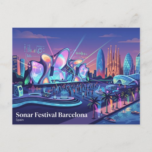 Sonar Festival Barcelona Spanje Briefkaart (Voorkant)