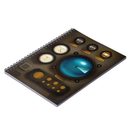 Sonar Steampunk Grunge van het bedieningspaneel Notitieboek (Linkerzijde)