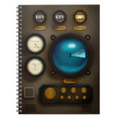 Sonar Steampunk Grunge van het bedieningspaneel Notitieboek (Voorkant)