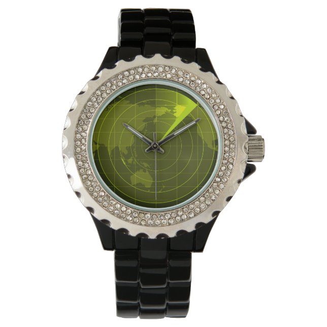 Sonar Wereldkaart Horloge (Voorkant)