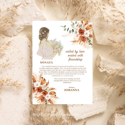 Sonata Bruidsmeisje Terracotta Chic Zacht Boho Her Kaart