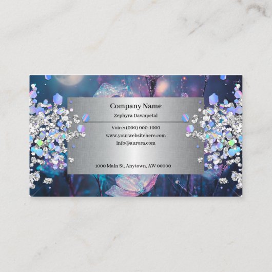 Sonata iriserende glitter Visitekaartje (Achterkant)