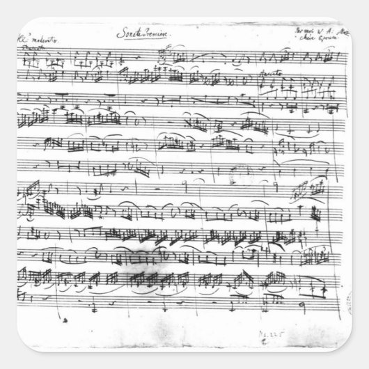 Sonate Premiere voor viool en harpsichord Vierkante Sticker (Voorkant)