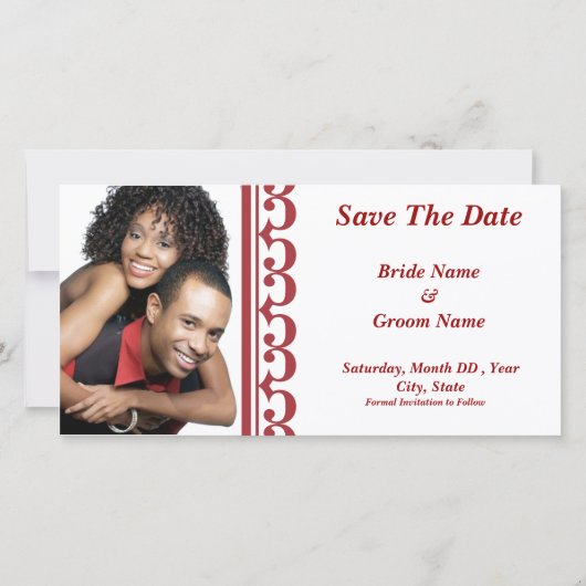 Sonate Rood/Wit Bewaar de datum Save The Date (Voorkant)