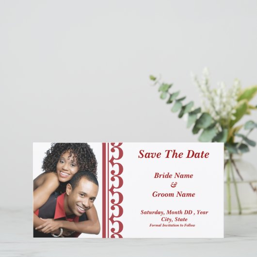 Sonate Rood/Wit Bewaar de datum Save The Date (Staand voorkant)