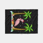 Sonbill Santa Hat Palm Tree Beach Xmas Pajama Fleece Deken (Voorkant (Horizontaal))
