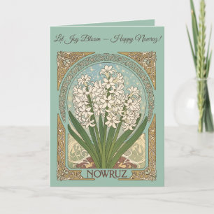 Sonbol van de lente Nowruz Hyacint viering Kaart