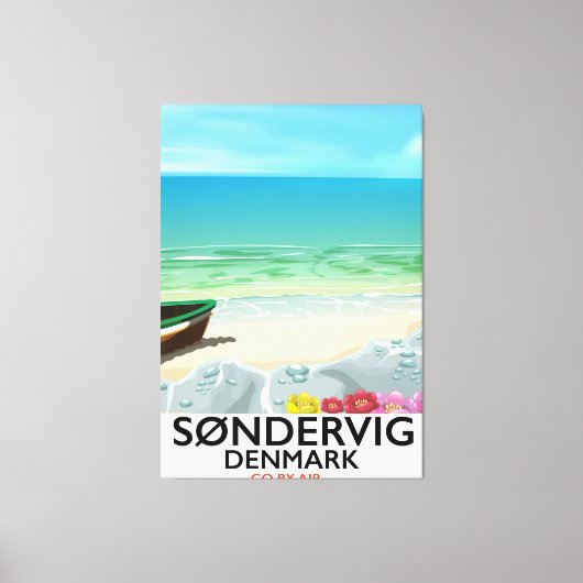 Søndervig Denemarken strand reisposter Canvas Afdruk (Voorkant)