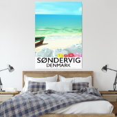 Søndervig Denemarken strand reisposter Canvas Afdruk (Insitu (Slaapkamer))