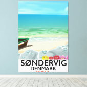Søndervig Denemarken strand reisposter Canvas Afdruk (Insitu (Houten vloer))
