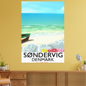 Søndervig Denemarken strand reisposter Canvas Afdruk (Insitu (Woonkamer))