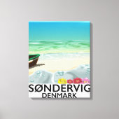 Søndervig Denemarken strand reisposter Canvas Afdruk (Voorkant)