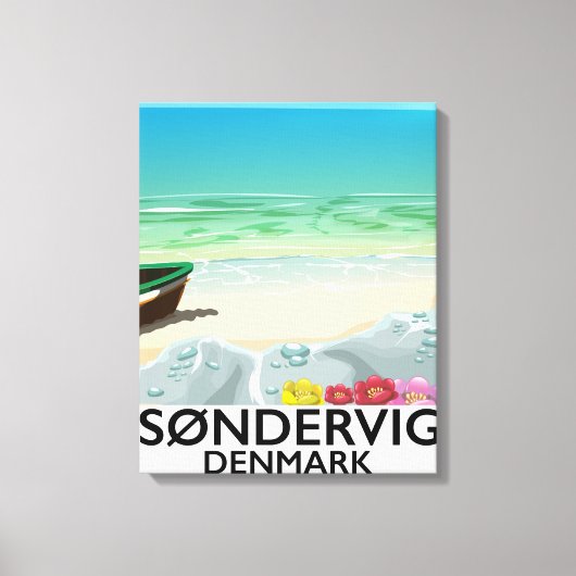 Søndervig Denemarken strand reisposter Canvas Afdruk (Voorkant)