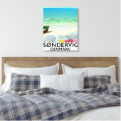 Søndervig Denemarken strand reisposter Canvas Afdruk (Insitu (Slaapkamer))