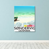 Søndervig Denemarken strand reisposter Canvas Afdruk (Insitu (Houten vloer))
