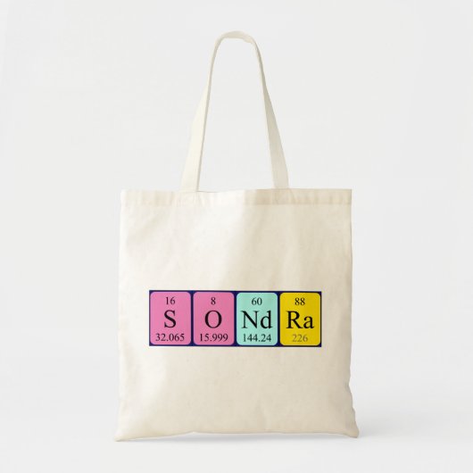 Sondra periodiek systeem naam canvas tas (Voorkant)