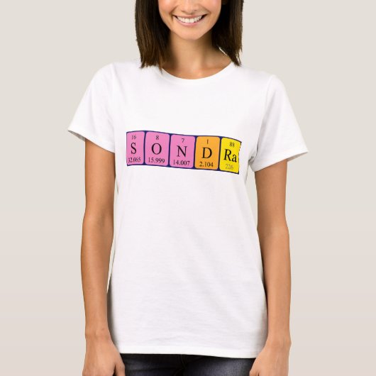 Sondra periodiek systeem naam shirt (Voorkant)