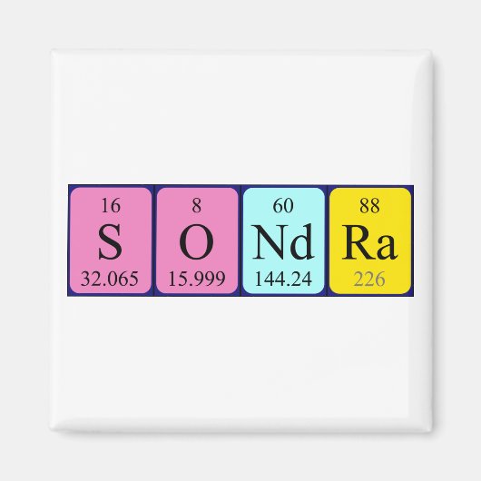 Sondra periodiek table name magnet (Voorkant)