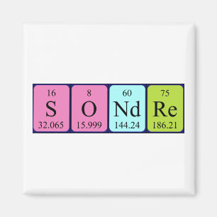 Sondre periodieke table name magnet